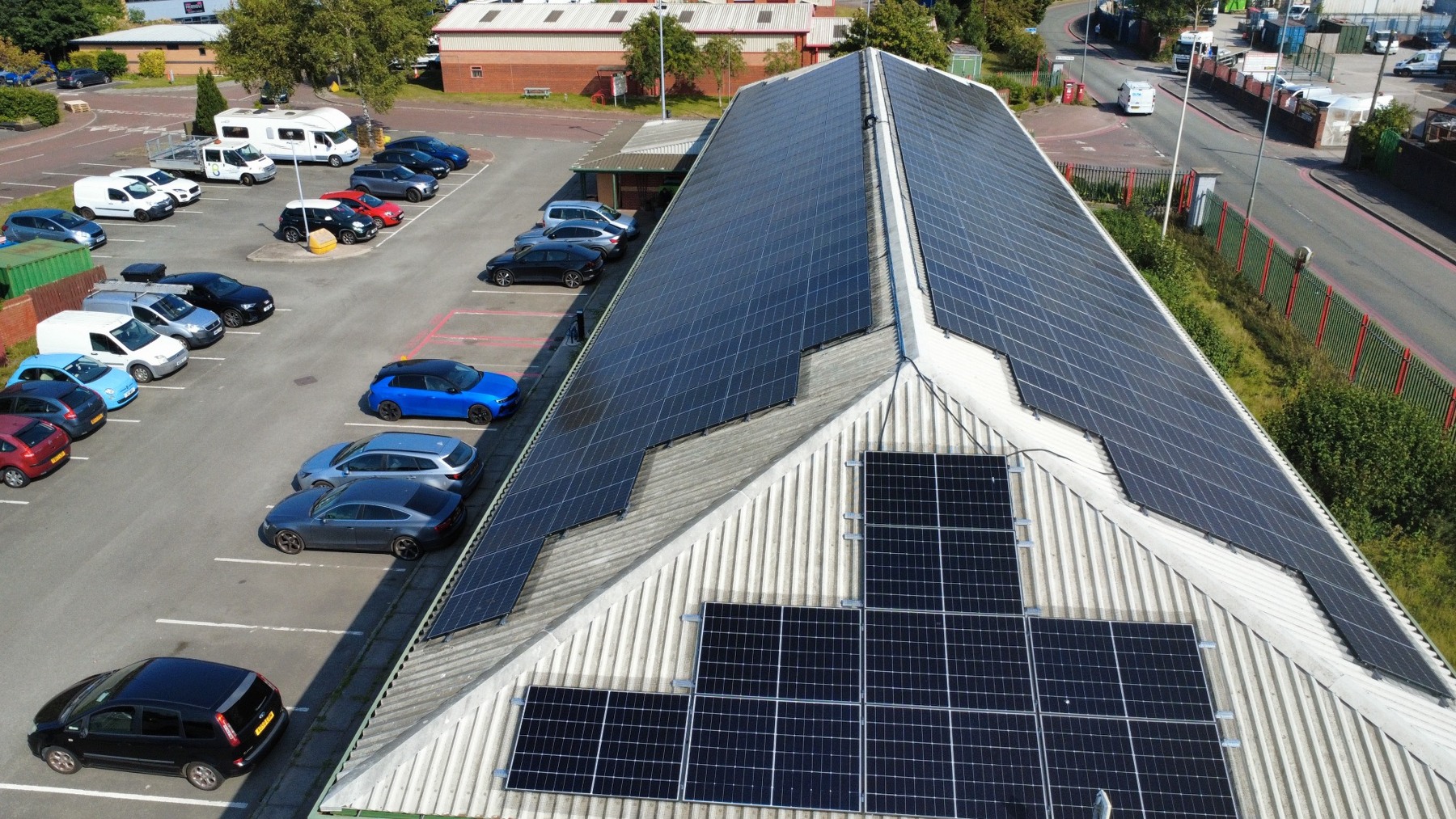Completed commercial rooftop solar installation