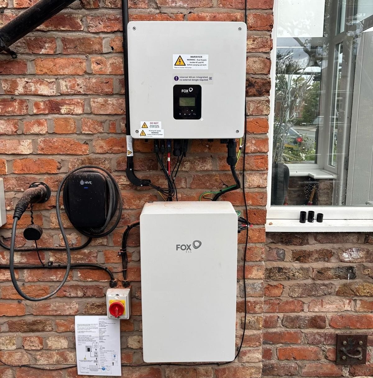 EV charger with solar inverter and Fox ESS battery